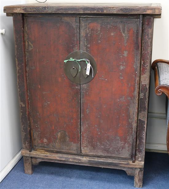 A Chinese Shanxi lacquer cabinet W.99cm